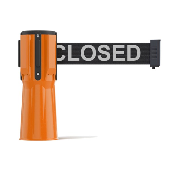 Montour Line Retractable Belt Barrier Cone Mount Orange Case 11ft. Line.Belt - CP100-OR-THISLBW-110
