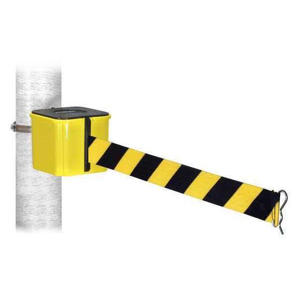 Retracta-Belt Warehouse Barrier, 15ft Black/Yellow Belt - WH412YW15-BYD-HC