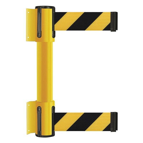 Tensabarrier Belt Barrier, Yellow, 13 ft Length, 16 1/2 in Post Height, No Legend - 896T2-35-MAX-D4X-C