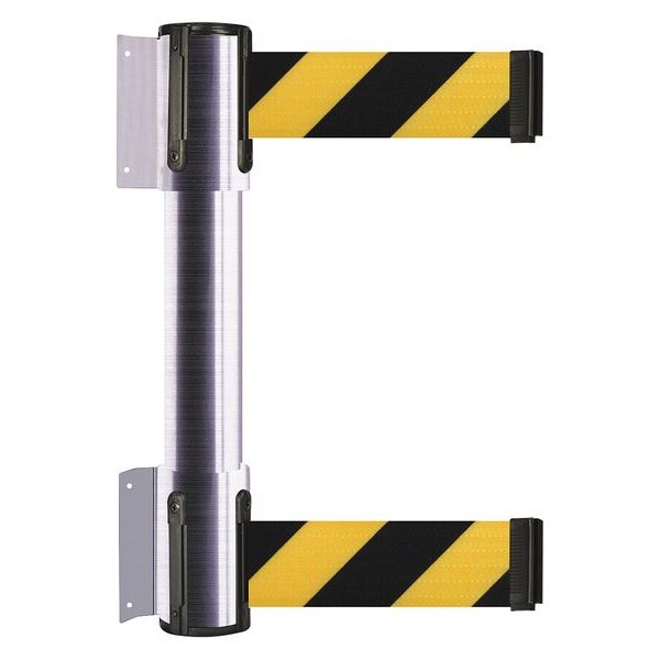 Tensabarrier Belt Barrier, Satin Chrome, 13 ft Length, 16 1/2 in Post Height, No Legend - 896T2-1S-MAX-D4X-C