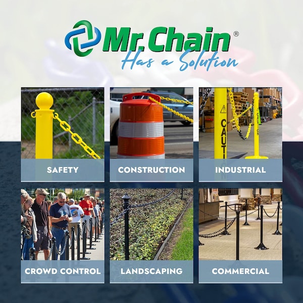 Mr. Chain 3/4" x 50' Green Plastic Safety Chain - 00004-50