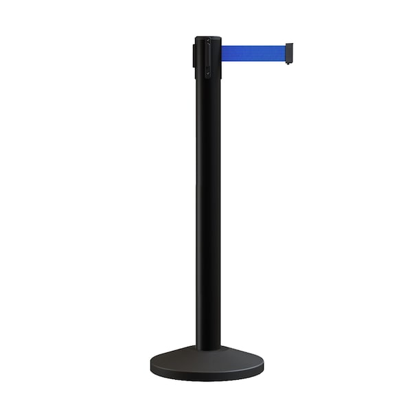 Montour Line Stanchion Belt Barrier Black Post 16ft. Blue Belt - ES660-BK-BL-160