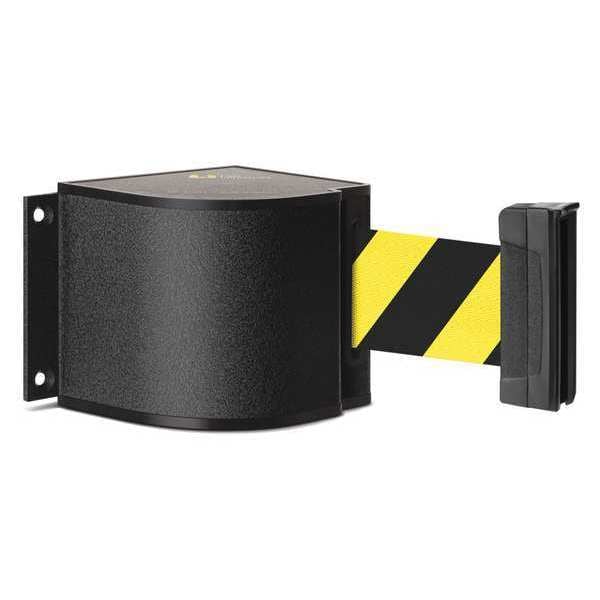 Lavi Industries Retractable Belt Barrier, Black, 18 ft Length, No Legend, Wrinkle - 50-3015WB/18/SF