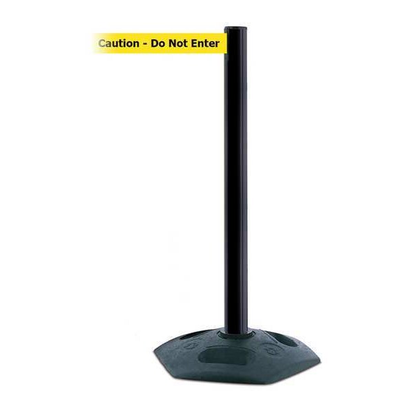 Tensabarrier Barrier Post with Belt, 7 1/2 ft Length, 38 in Post Height, Caution Do Not Enter - 886-33-STD-NO-YAX-C