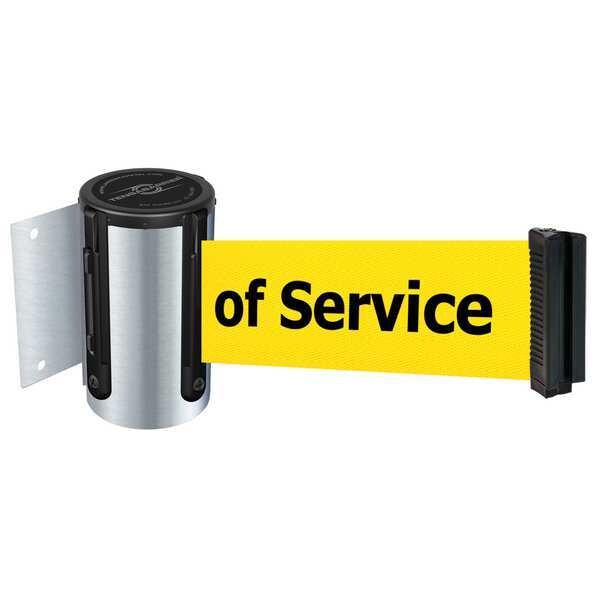 Tensabarrier Belt Barrier, Chrome, Belt Color Yellow - 896-STD-1S-MAX-NO-YEX-C