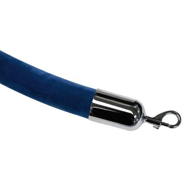 Lawrence Metal Barrier Rope, 1-1/2 In x 6 ft, Blue - ROPE-VELR-24-06/0-2-SNAP-1P