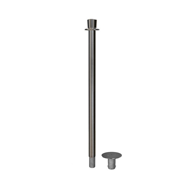 Montour Line Stanchion Post and Rope Removable Base Sat.Steel Post Crown Top - SP400R-CN-SS