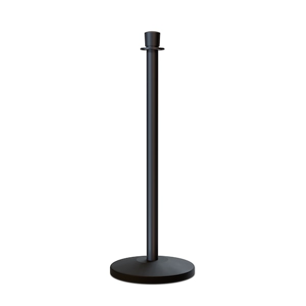 Montour Line Stanchion Post and Rope Black Post Crown Top - EP400-CN-BK