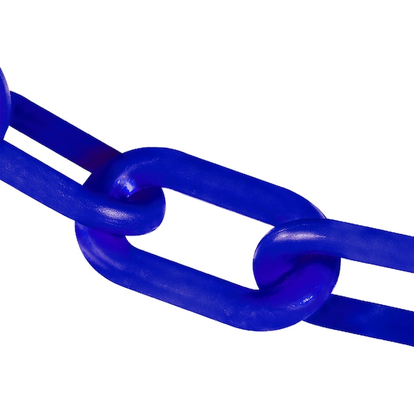 Mr. Chain 4" x 100' Traffic Blue Plastic Safety Chain - 40026-100