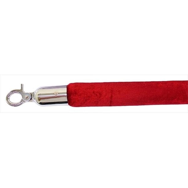 Vic Crowd Control Inc VIP Crowd Control 1654 72 in. Velour Rope with Mirror Closable Hook - Burgundy - 1654