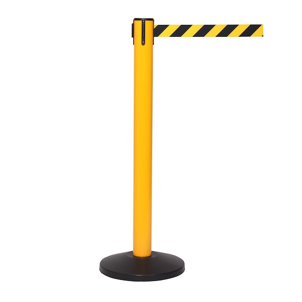 Queue Solutions SafetyPro 300, Yellow, 16' Yellow/Black OUT OF SERVICE Belt - SPRO300Y-YBO160