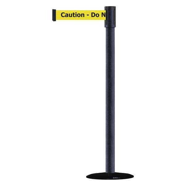 Tensabarrier Barrier Post with Belt, Black, 13 ft Length, 38 in Post Height, Caution Do Not Enter, Basics - 890B-33-89-89-MAX-NO-YAX-C