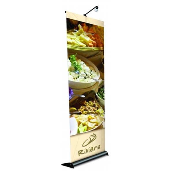 Testrite Visual Products Testrite Visual Products RY3-S Mercury Retractable Banner Stands 24 in. - 1 Sided Mercury Stand- Silver - RY3-S