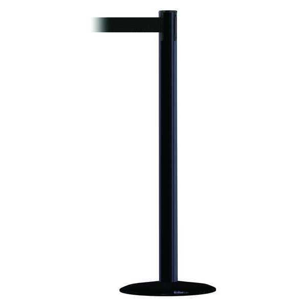 Tensabarrier Barrier Post with Belt, Black, 7 1/2 ft Length, 38 in Post Height, No Legend - 889B-33-33-STD-NO-B9X-C