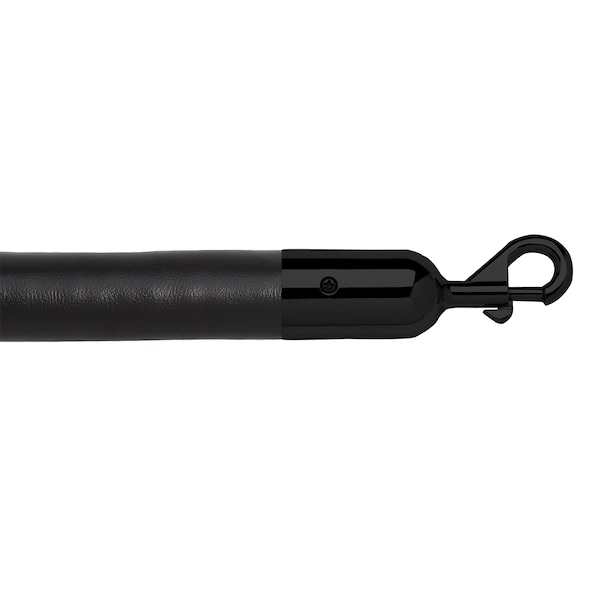 Queue Solutions 6' Naugahyde Stanchion Rope, 1.5" dia., Blue, Polished Brass Snap Ends - 225BK6-SESLPB