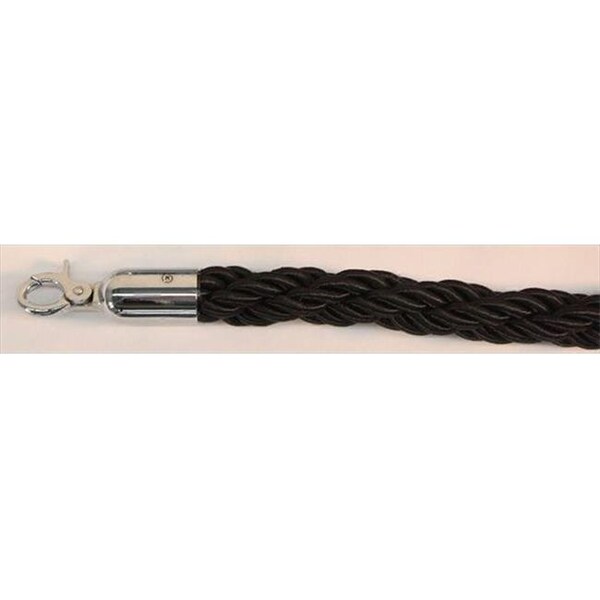 Vic Crowd Control Inc VIP Crowd Control 1672 60 in. Braided Rope with Mirror Closable Hook - Black - 1672