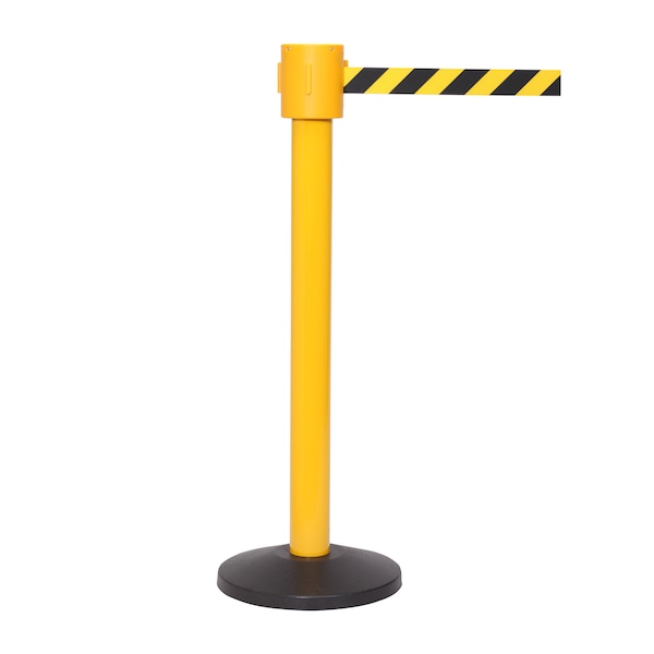 Queue Solutions SafetyPro 335, Yellow, 30' Yellow/Black CAUTION WET FLORR Belt - SPRO335Y-YBCWF300