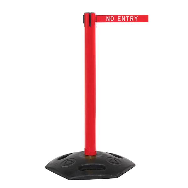 Queue Solutions WeatherMaster 300, Red, 16' Red/White AUTHORIZED ACCESS ONLY Belt - WMR300R-RWA160