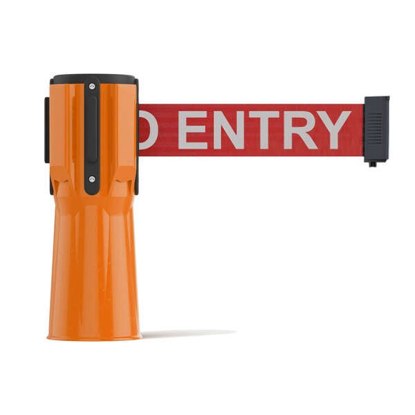 Montour Line Retractable Belt Barrier Cone Mount Orange Case 7.5ftNoEn.Belt - CP100-OR-NOENRW-75