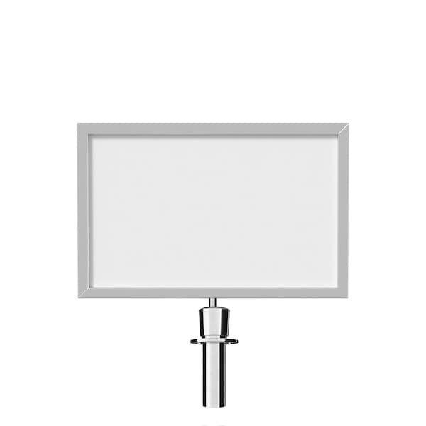 Montour Line Post and Rope Stanchion Sign Frame 14 x 22 in. H Polished St Steel - HDSF-1422-H-PS-NOCLA