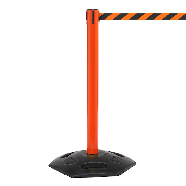 Queue Solutions WeatherMaster 250, Orange, 13' Orange/Black Diagonal Striped Belt - WMR250O-OB130