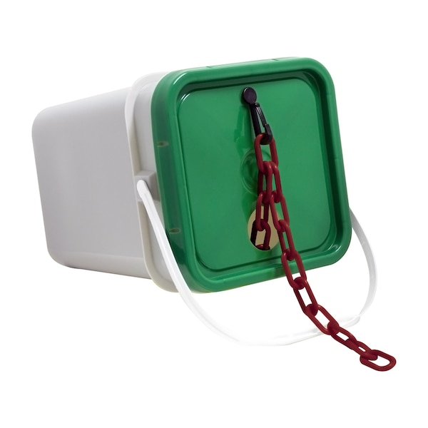 Mr. Chain 1" x 350' Crimson Plastic Safety Chain - Pail - 10058-P