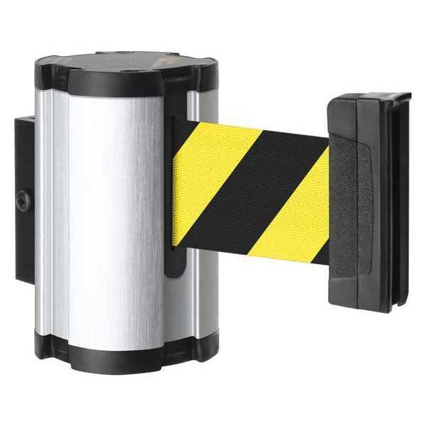 Lavi Industries Retractable Belt Barrier, Silver, 10 ft Length, Satin Aluminum - 50-3010SA/SF