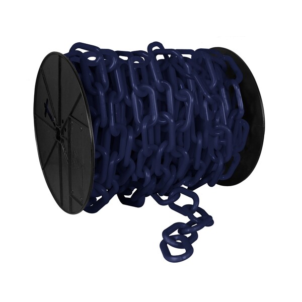 Mr. Chain 3" x 60' Cobalt Blue Plastic Safety Chain - Reel - 80166
