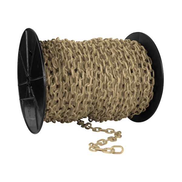 Mr. Chain 1" x 250' Army Tan Plastic Safety Chain - Reel - 10155