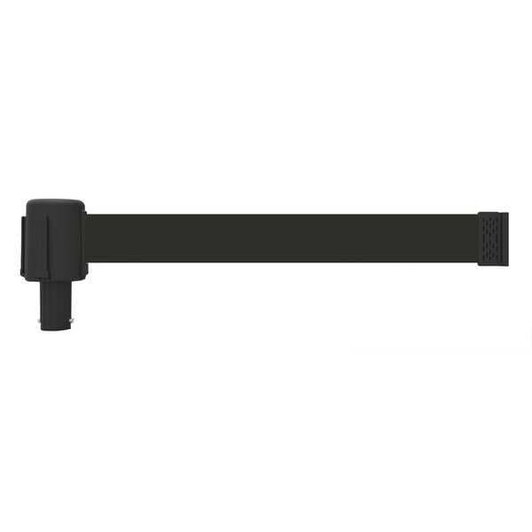 Banner Stakes Barrier Post with Belt, Black, 15 ft Length, 22 in to 42 in Adjustable Post Height, No Legend - PL4104