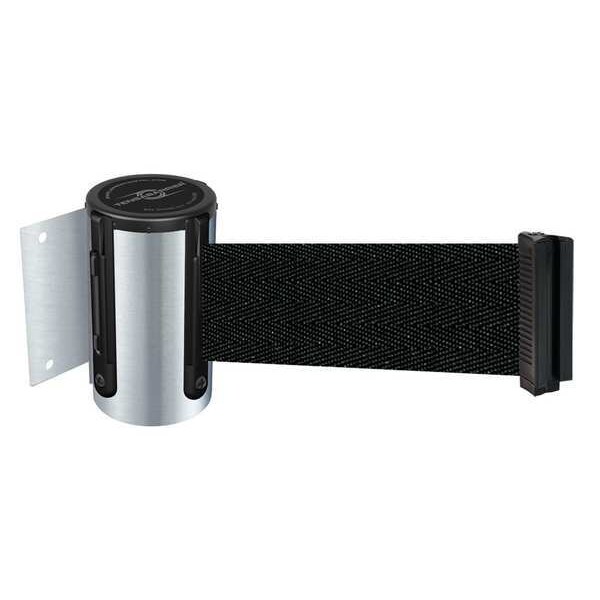 Tensabarrier Retractable Belt Barrier, Black, 13 ft Length, Satin Chrome - 896-STD-1S-MAX-NO-B9X-C