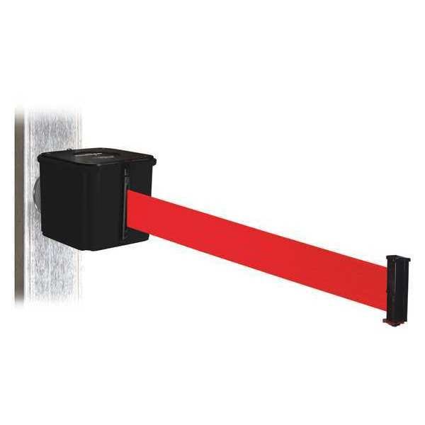Retracta-Belt Belt Barrier, Blk, Magnet, Red Belt, 30ft. L - WH412SB30-RD-MM