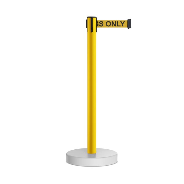 Montour Line Stanchion Belt Barrier WaterFillable Base Yellow Post 11ft.Auth.Belt - P400WF-YW-AUTHYB-110