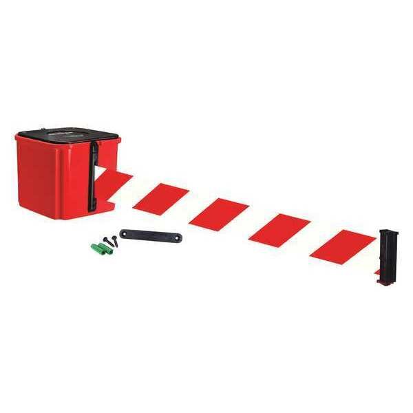 Retracta-Belt Belt Barrier, Red/White Striped Belt, 4" H - WM412RD20-RWD-RE