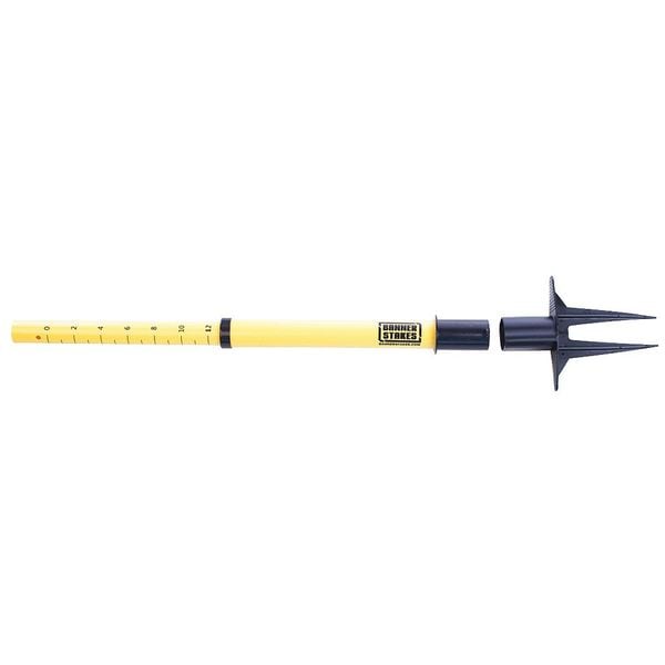 Banner Stakes Plastic Stake, Yellow, 22 in to 42 in Adjustable Post Height, Matte - PL4019