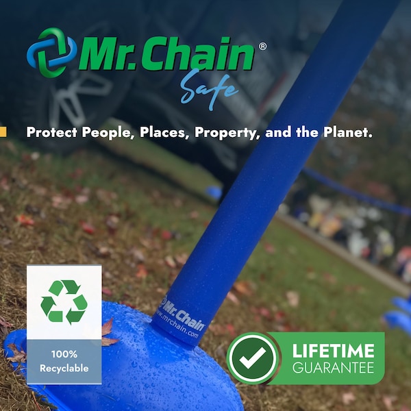 Mr. Chain Yellow Heavy Duty Stanchion & Chain Kit (2-Pack) - 71302-2