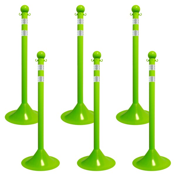 Mr. Chain Safety Green Reflective Light Duty Stanchion (6-Pack) - 91577-6