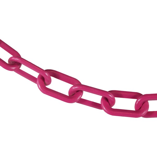 Mr. Chain 2" x 100' Safety Pink Plastic Safety Chain - 50025-100