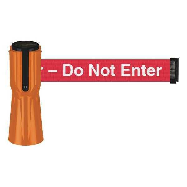 Tensabarrier Retractable Barrier Tape, Orange, 13 ft. Length, 9" Post Height, Do Not Enter, Unfinished - TC114-30-MAX-NO-RIX-C