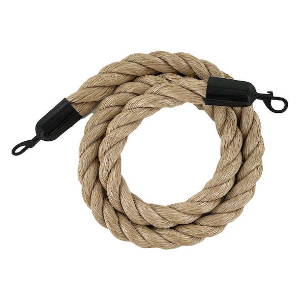Montour Line Twisted Polyprop.Rope Hemp With Black Snap Ends 10ft.Cotton Core - PPR150-100-HP-SE-BK