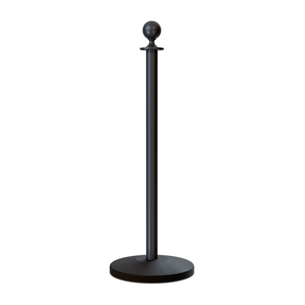 Montour Line Stanchion Post and Rope Black Post Ball Top - EP400-BA-BK