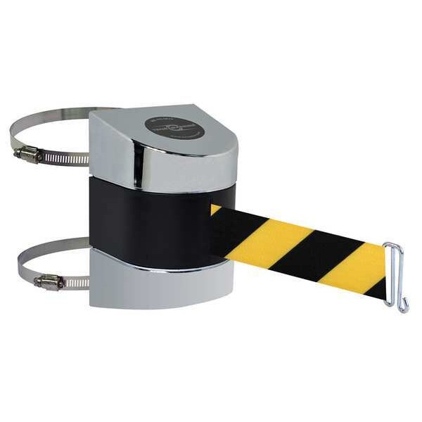 Tensabarrier Belt Barrier, Chrome, Belt Yellow/Black - 897-24-C-1P-NO-D4X-A