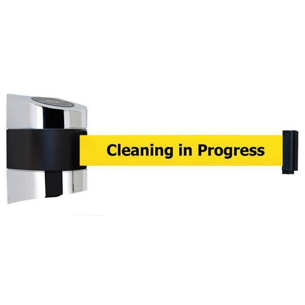 Tensabarrier Belt Barrier, Chrome, Belt Color Yellow - 897-15-S-1P-NO-YCX-C