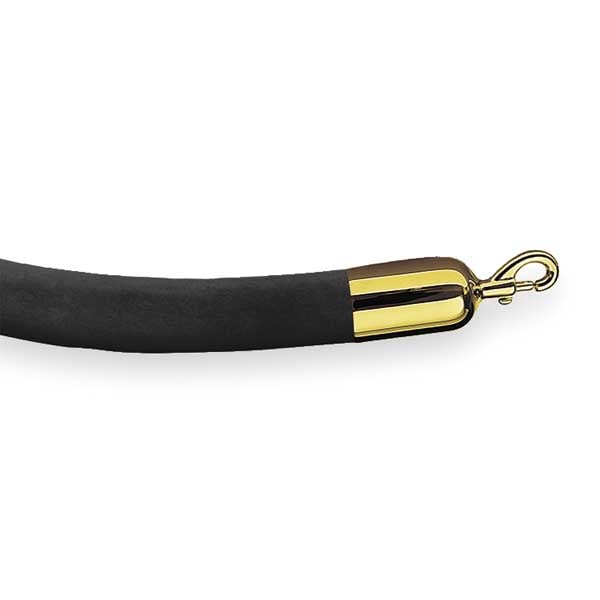 Lawrence Metal Barrier Rope, Velour, 6 ft L - ROPE-VELR-22-06/0-2-SNAP-1P