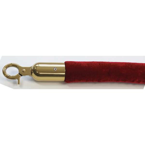 Queueway Barrier Rope, Velour, 6 ft L - QWAYROPE-21-6-2P