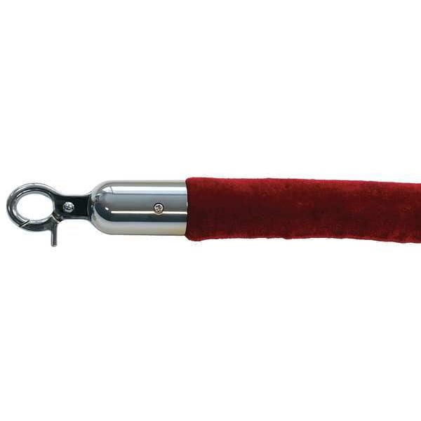 Queueway Barrier Rope, Velour, 8 ft L - QWAYROPE-21-8-1P