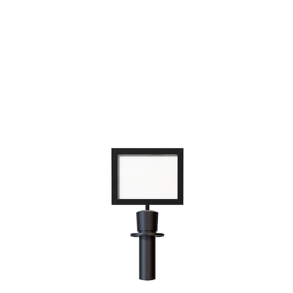Montour Line Post and Rope Stanchion Sign Frame 8.5 x 11 in. H Black Steel - HDSF-8511-H-BK-NOCLA