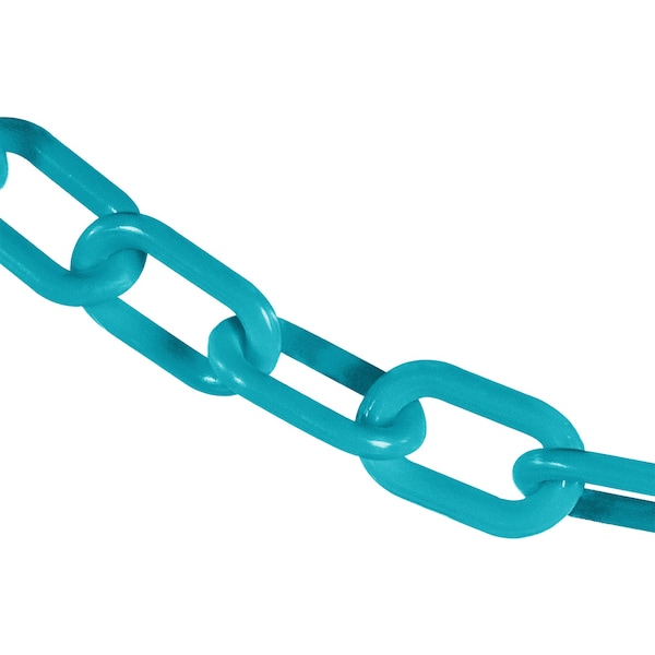 Mr. Chain 2" x 100' Turquoise Heavy Duty Plastic Safety Chain - 51056-100