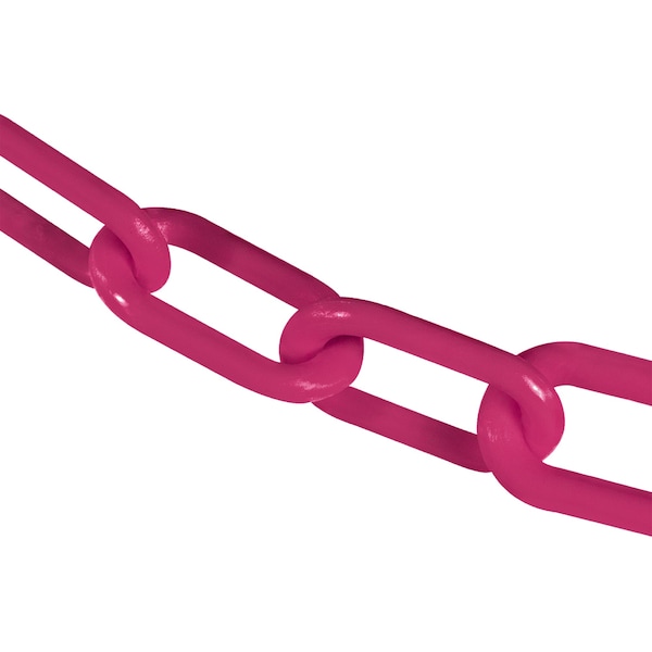 Mr. Chain 3" x 100' Safety Pink Plastic Safety Chain - 80025-100
