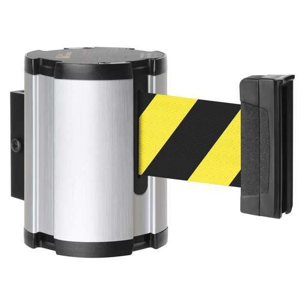 Lavi Industries Retractable Belt Barrier, Silver, 15 ft Length, Satin Aluminum - 50-41300SA/SF